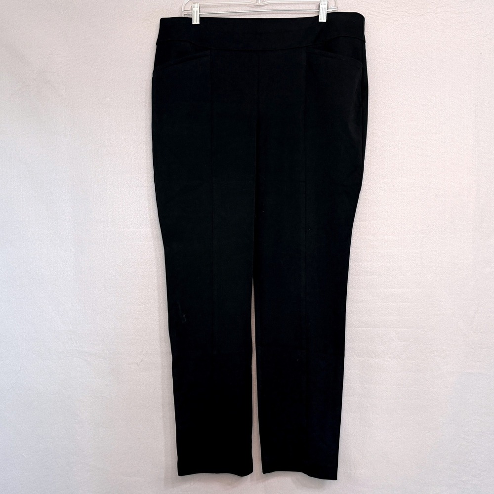 Chicos Brigitte So Slimming Pants Womens Size 3 XL Black Pull On Career Trousers